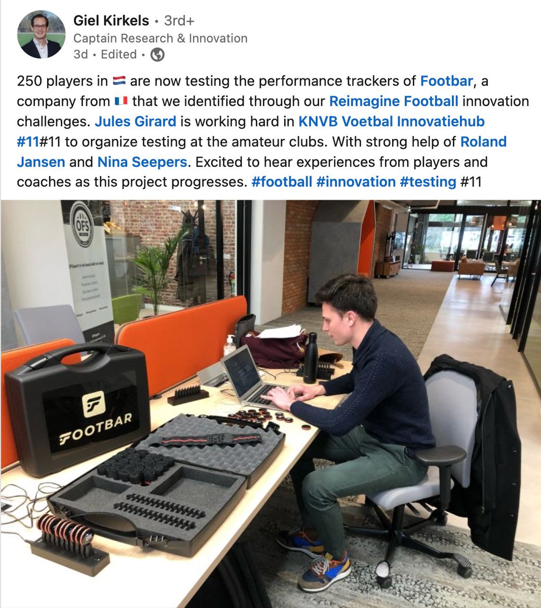 MasterSIDRouen's tweet photo. Quand la science des données rencontre le sport... 

⬇️Meet Jules Girard, diplômé 2021 du Master Science des données @univrouen, chef de projet chez Footbar, une start-up 🇫🇷commercialisant un tracker se plaçant sur la jambes des joueurs de foot, enregistrant leurs performances ⚽️ https://t.co/F8hv6or2Kg