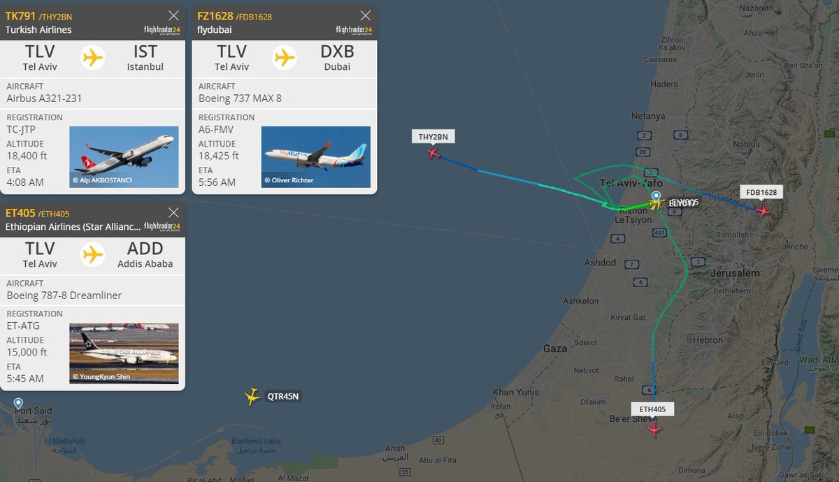 avischarf's tweet image. Seems like another full night (and day?) of Russian systems out of Latakia jamming/spoofing GPS signals all over the Middle East

@flightradar24 - can u confirm if this is a tracking glitch or are these planes not broadcasting full positions? (they usually are...)