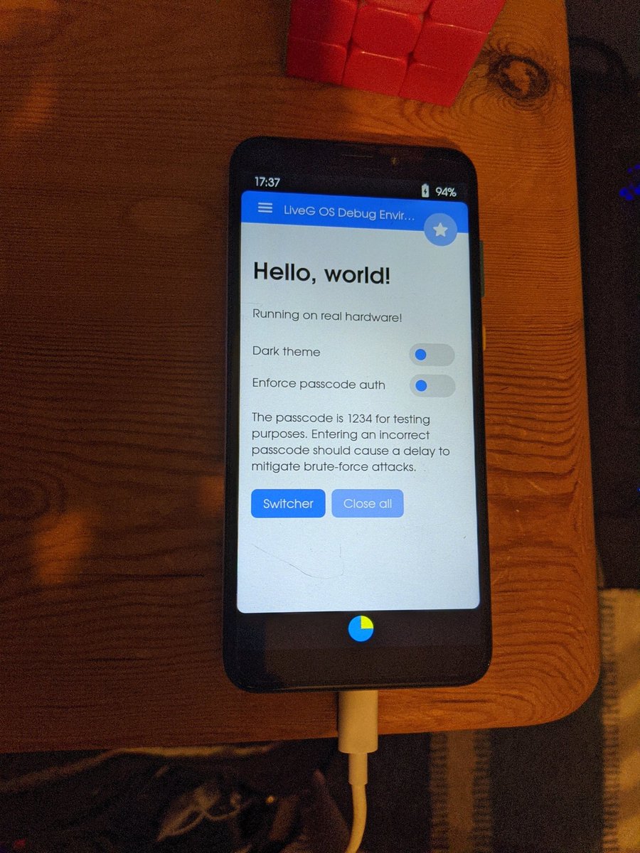 jthecoder's tweet photo. #LiveGOS runs really well on it! Nice and responsive, even for a non-Pro PinePhone
(https://t.co/KhakDfd7uz) https://t.co/KDPxgMwNMy