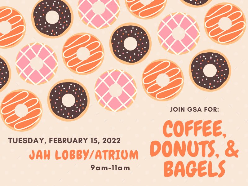 GsaJefferson's tweet photo. JCLS Students!!! Join us Tuesday, February 15 from 9-11am in JAH Atrium for complementary grab-and-go donuts, coffee, and bagels!! ☕️🍩🥯 

Then join us from 2-3pm on Zoom for Meet the PI! All in attendance for Meet the PI will be entered to win an exclusive JCLS Blanket!! https://t.co/jrsly5Skwx