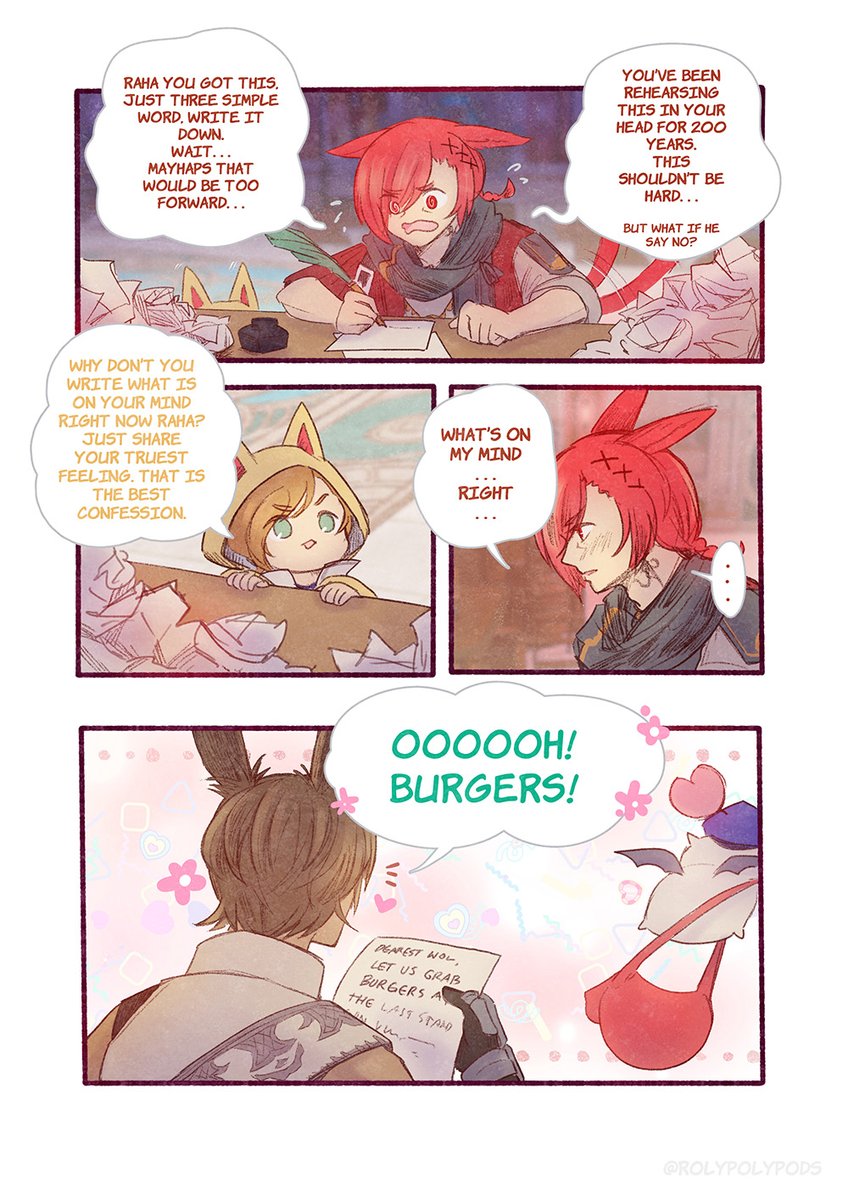 happy saint valentione's day!
they went on a burger date after♥
#ff14 #ValentinesDay2022