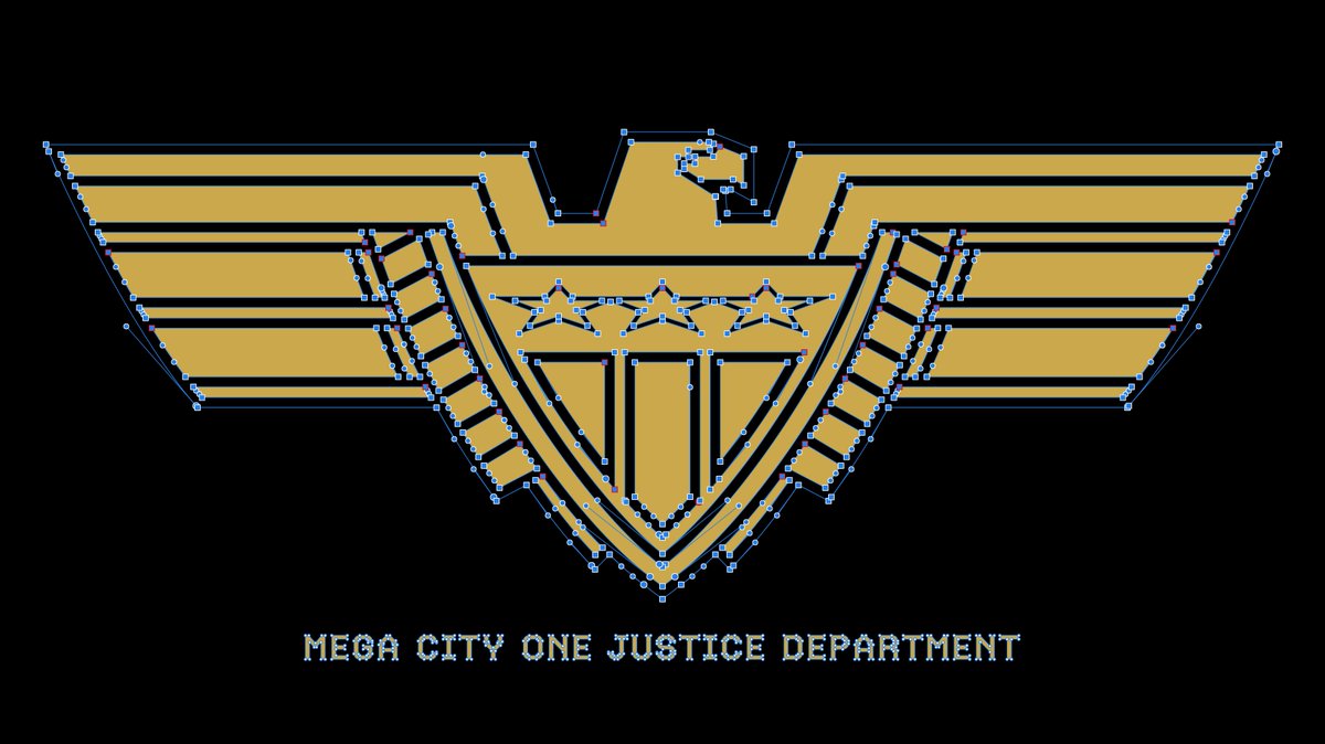 Nellums's tweet photo. JUDGE DREDD - JUSTICE DEPARTMENT EAGLE
Drawn from a reference image of a prop from the 1995 Danny Boyle movie. The production design was great, and often overlooked.
Drawn for my own therapeutic pleasure in Affinity Designer.
#judgedredd1995
#judgedredd
#affinitydesigner https://t.co/aO7HN6CYKX