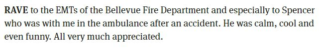 BVUEjared's tweet photo. Nice rave today in @SeattleTimes about our outstanding @BvueFD. Thank you, EMTs & firefighters, for all that you do for our community.
https://t.co/Ia7s7ssXvp
#BVUE #BLVU #Bellevue @IAFF1604 https://t.co/nQRSb8fZTL