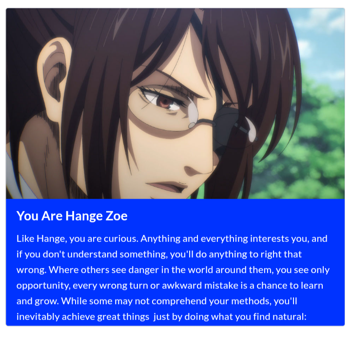 ash_desu482's tweet photo. The fact me and hange share the same mbti make this more accurate https://t.co/M7dIuzLxaJ