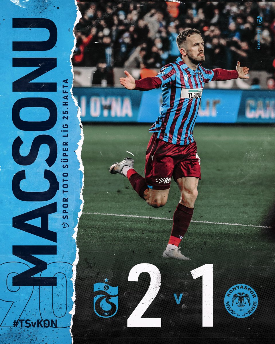 ⏱️ 90' Karşılaşma sona erdi. Trabzonspor 2-1 İttifak Holding Konyaspor #TSvKON