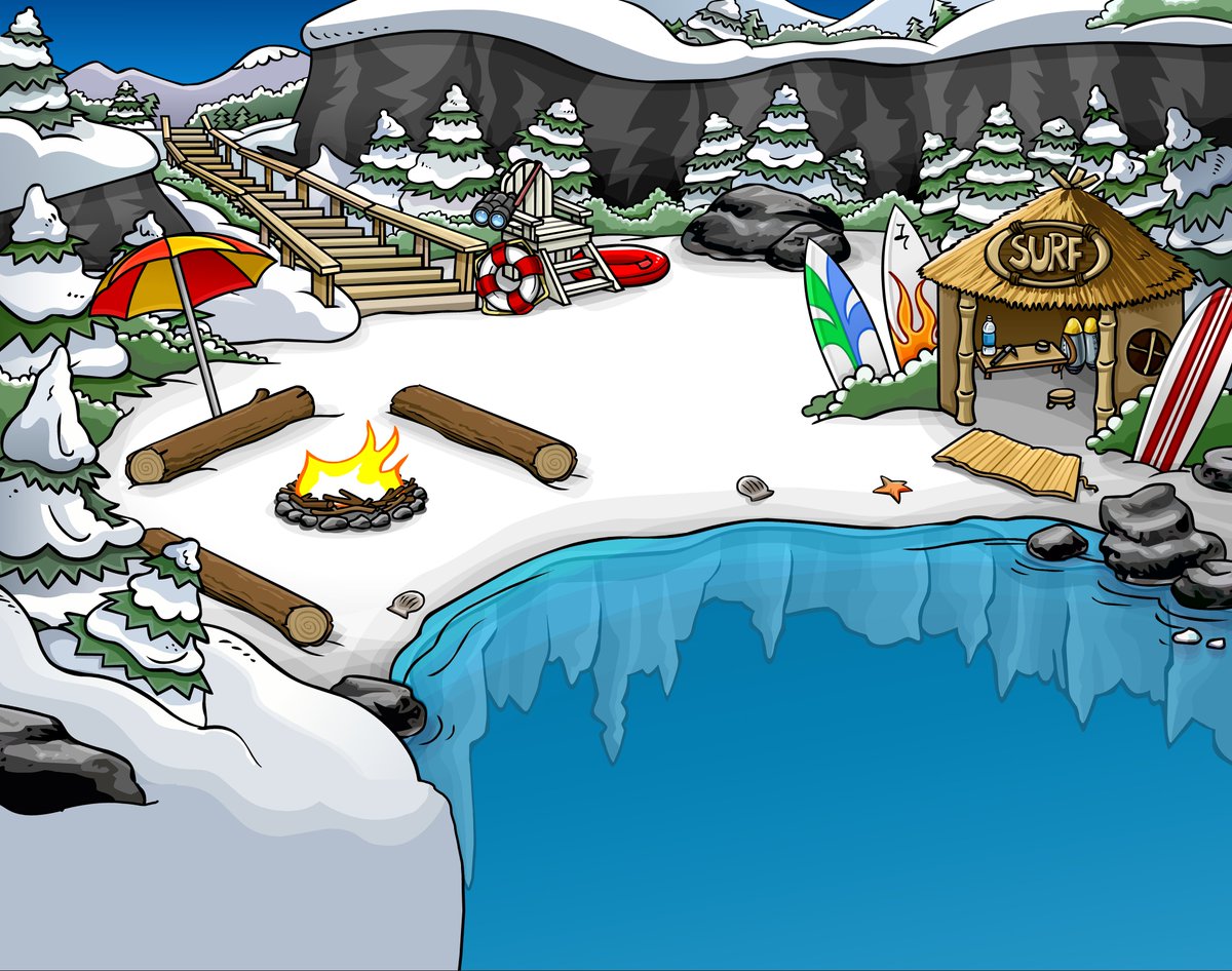 ClubPenguinLore's tweet photo. Ever wondered what was under the Cove's water?

In 2009 and 2012, we got 2 separate glimpses at the views underneath.

Why were they different? When the island's ice expanded over 2.5 years, it seemingly made a tidal pool at the Cove.
----
2009 vs 2012 (with &amp; w/o water) https://t.co/SKlatQuVqk
