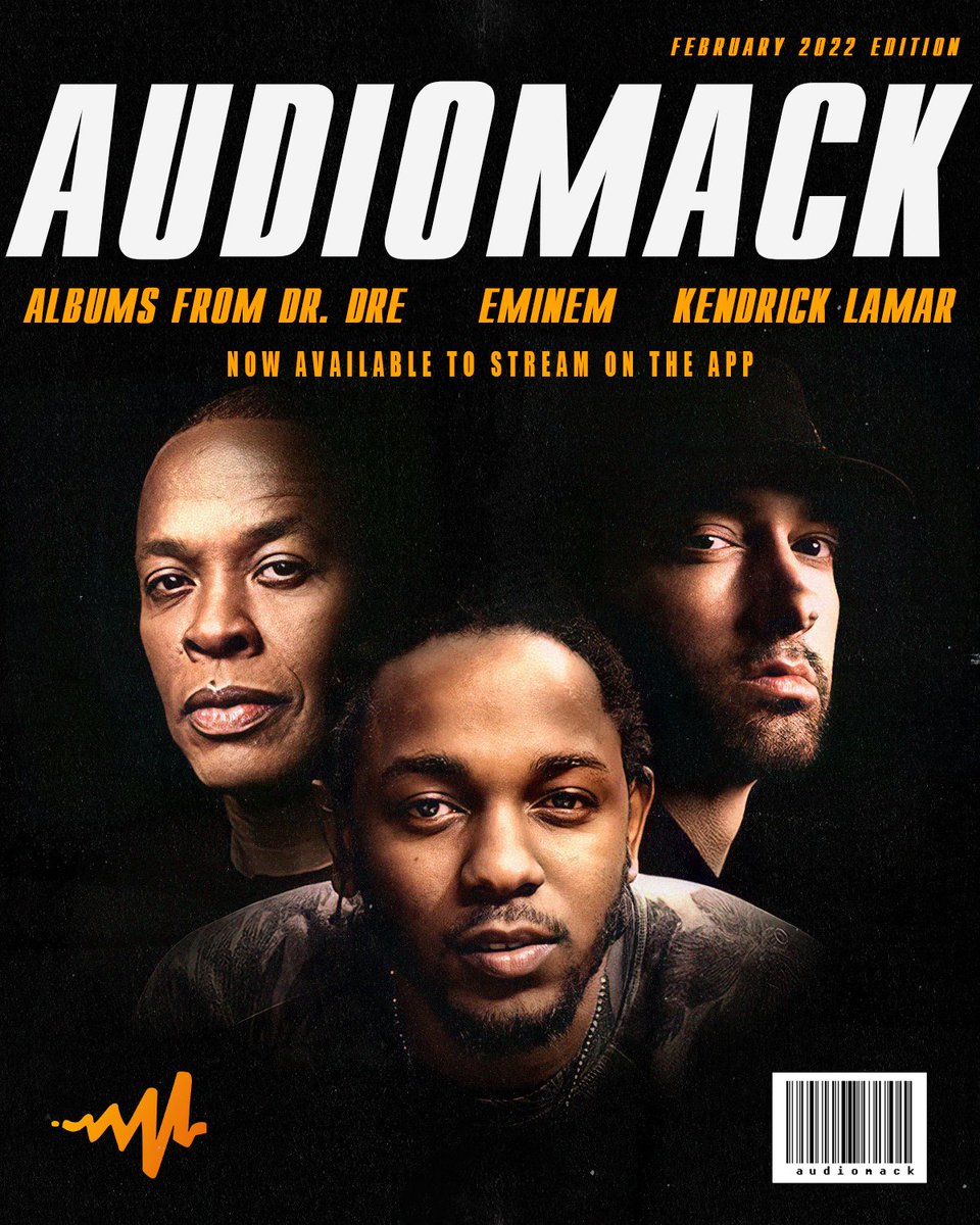 Audiomack (@audiomack) on Twitter photo 🚨 NOW AVAILABLE ON AUDIOMACK 🚨
<a href="/Eminem/">Marshall Mathers</a> + @DrDre + @KendrickLamar. stream now: amack.it/essentials 🔥 🚨 NOW AVAILABLE ON AUDIOMACK 🚨
<a href="/Eminem/">Marshall Mathers</a> + @DrDre + @KendrickLamar. stream now: amack.it/essentials 🔥