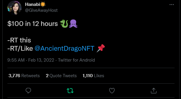 edunft_'s tweet photo. @GiveAwayHost @AncientDragoNFT done https://t.co/zLwKgJ623D