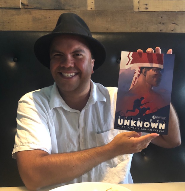 saclib's tweet image. On February 16, join us for a special book discussion of “Soldiers Unknown” with author @ChagLowry. All ages are welcome. Register at bit.ly/33PJlKi #Sacramento #GraphicNovel #ReadNative #AIYLA