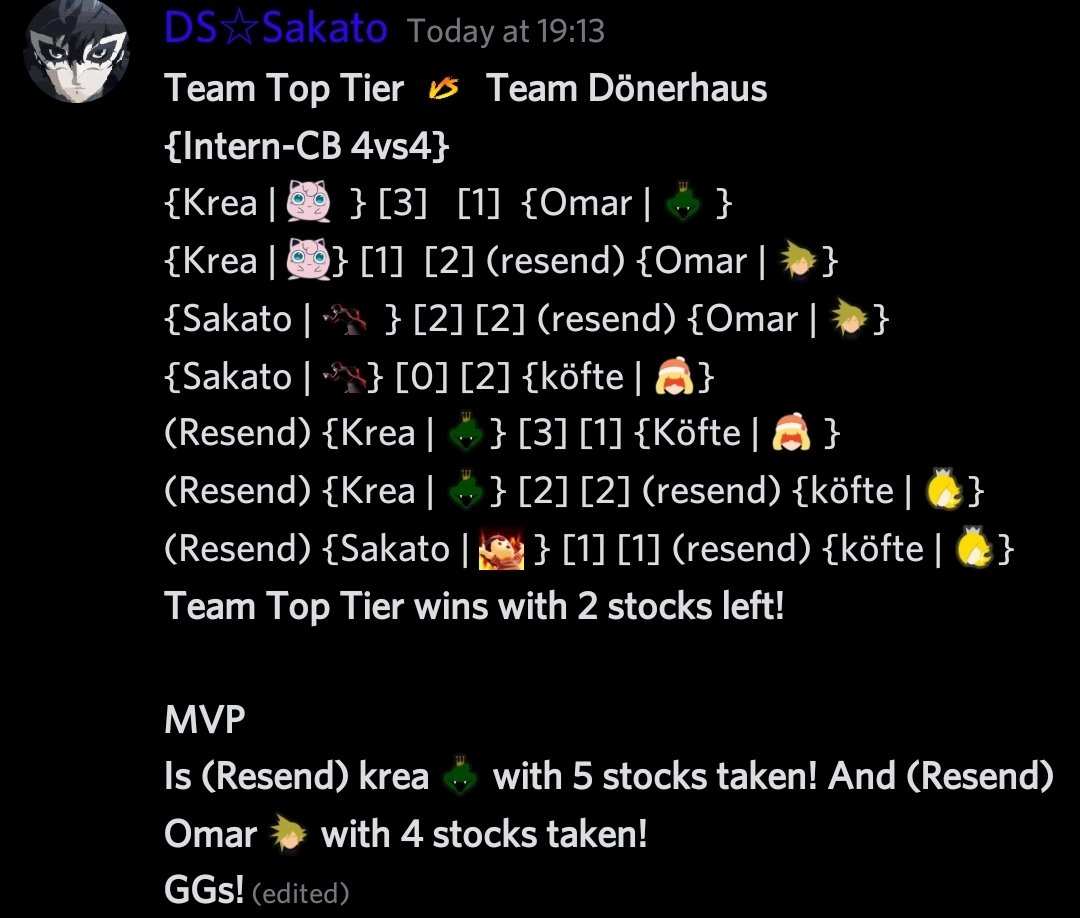 SSB_DarkSouls's tweet photo. Our first Intern CB Team Top Tier won with 2 stocks Left it was hella fun Ggs! https://t.co/avQctRkaji