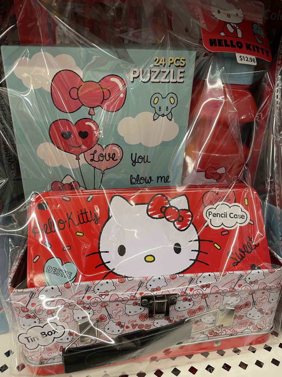 GotTheDoor_Tor's tweet photo. Good grief, the Hello Kitty valentines this year are very blunt! Had me blushing at Walmart 😳😂 https://t.co/6IOSE5UYLa