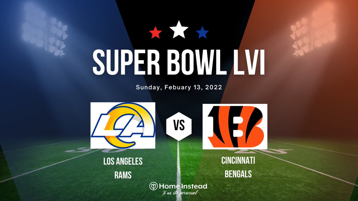 homecarearnold's tweet photo. It's #SuperBowl time! #Rams #Bengals #SuperBowlSunday https://t.co/RlacqUKSvA