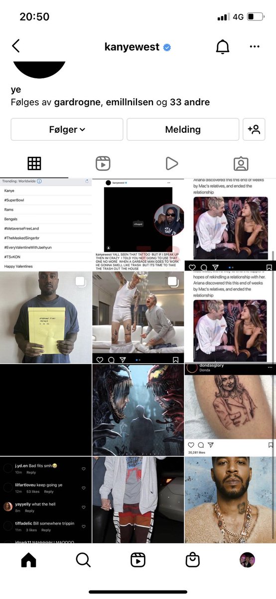 Vet ikke ka Kanye West har fått i seg, men e vil ha det samme