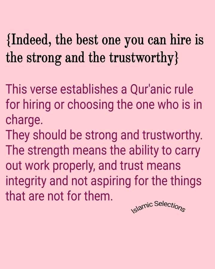 InFiqh's tweet image. How to choose the employees?
#islamicselections #islamictips #Quran #reverttoislam #revertmuslim #revertmuslimah #islamicfacebook
