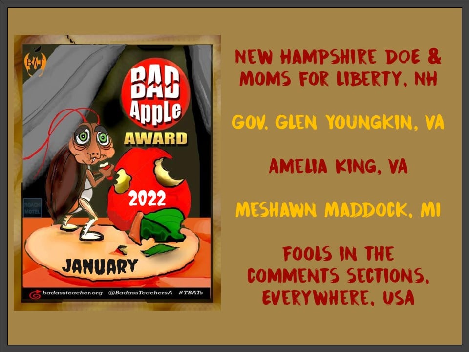 Iowa BATs (@iowabats) on Twitter photo Every month the Badass Teachers <a href="/BadassTeachersA/">Badass Teachers Asso</a> selects some truly awful people harming education. Take a look at the latest BAD APPLES.
facebook.com/BadassTeachers⦠#TBATs <a href="/MNBATs1/">MN Badass Teachers</a> <a href="/Wisconsin_BATs/">Wisconsin BATs</a> <a href="/IllinoisBATs/">IllinoisBATs</a> <a href="/IndianaBATs/">INBATs</a> <a href="/MIBATS/">Michigan BATS</a> Every month the Badass Teachers <a href="/BadassTeachersA/">Badass Teachers Asso</a> selects some truly awful people harming education. Take a look at the latest BAD APPLES.
facebook.com/BadassTeachers⦠#TBATs <a href="/MNBATs1/">MN Badass Teachers</a> <a href="/Wisconsin_BATs/">Wisconsin BATs</a> <a href="/IllinoisBATs/">IllinoisBATs</a> <a href="/IndianaBATs/">INBATs</a> <a href="/MIBATS/">Michigan BATS</a>