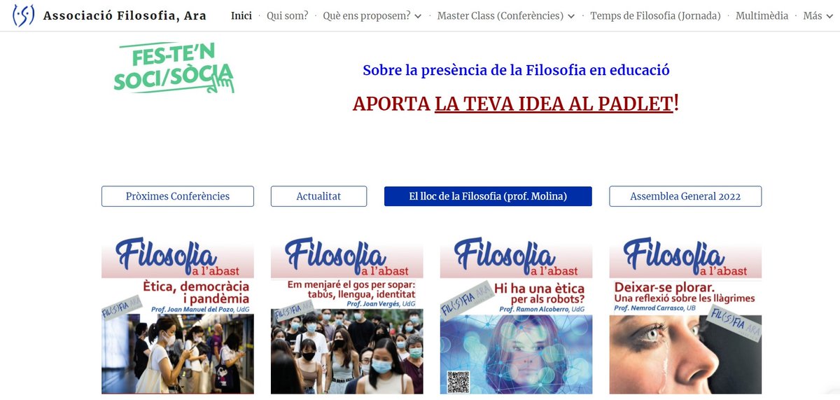 FilosofiaAra's tweet photo. Us compartim l'escrit que ha fet a favor de l'ensenyament de filosofia a l'ESO el professor Rubèn Molina, el secretari de la nostra associació. https://t.co/ogVQZd6dIL

Podeu accedir a la defensa, i al padlet on podeu expressar-vos-hi, a la nostra web: https://t.co/FQSvZ8s2Cd. https://t.co/EXsTiSLeKl
