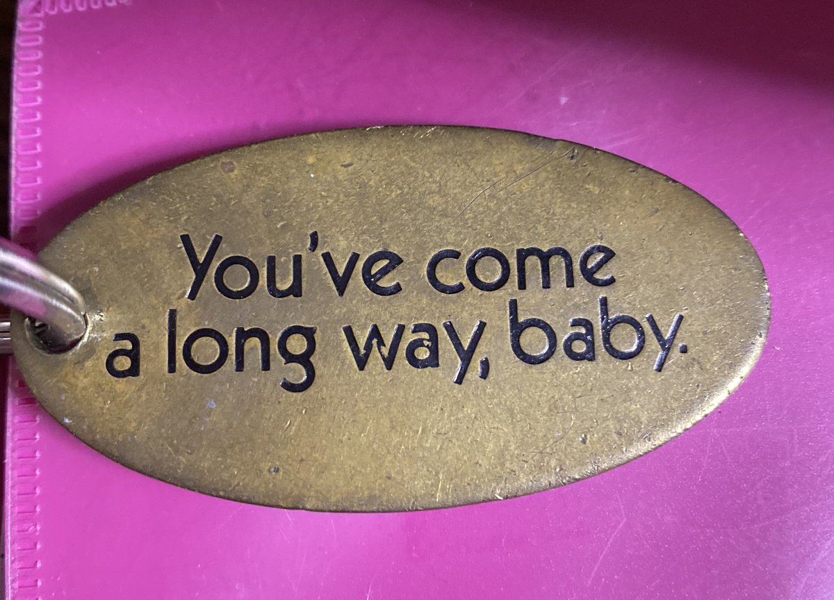 Found what my mom had on one of her keychains. 💜 #youvecomealongwaybaby #dontgiveup