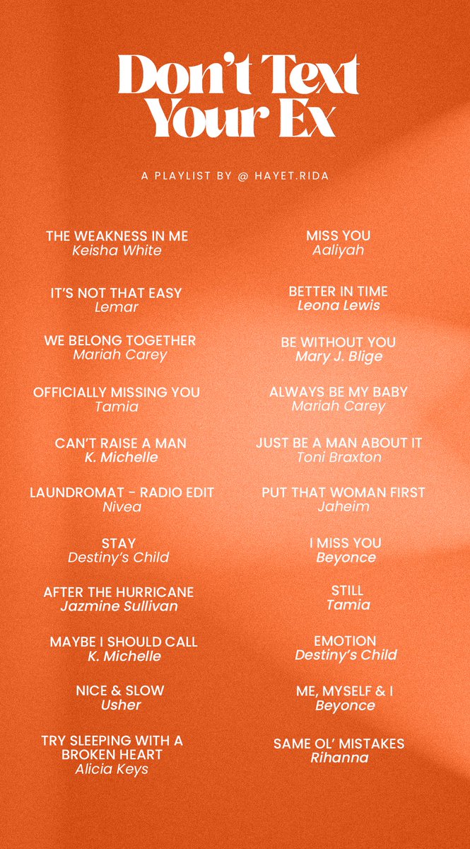 HayetRida's tweet photo. A playlist for all the different moods tomorrow will bring ❤️

Listen to all here: https://t.co/xghrWR6L1j https://t.co/CHFxuvYvbQ