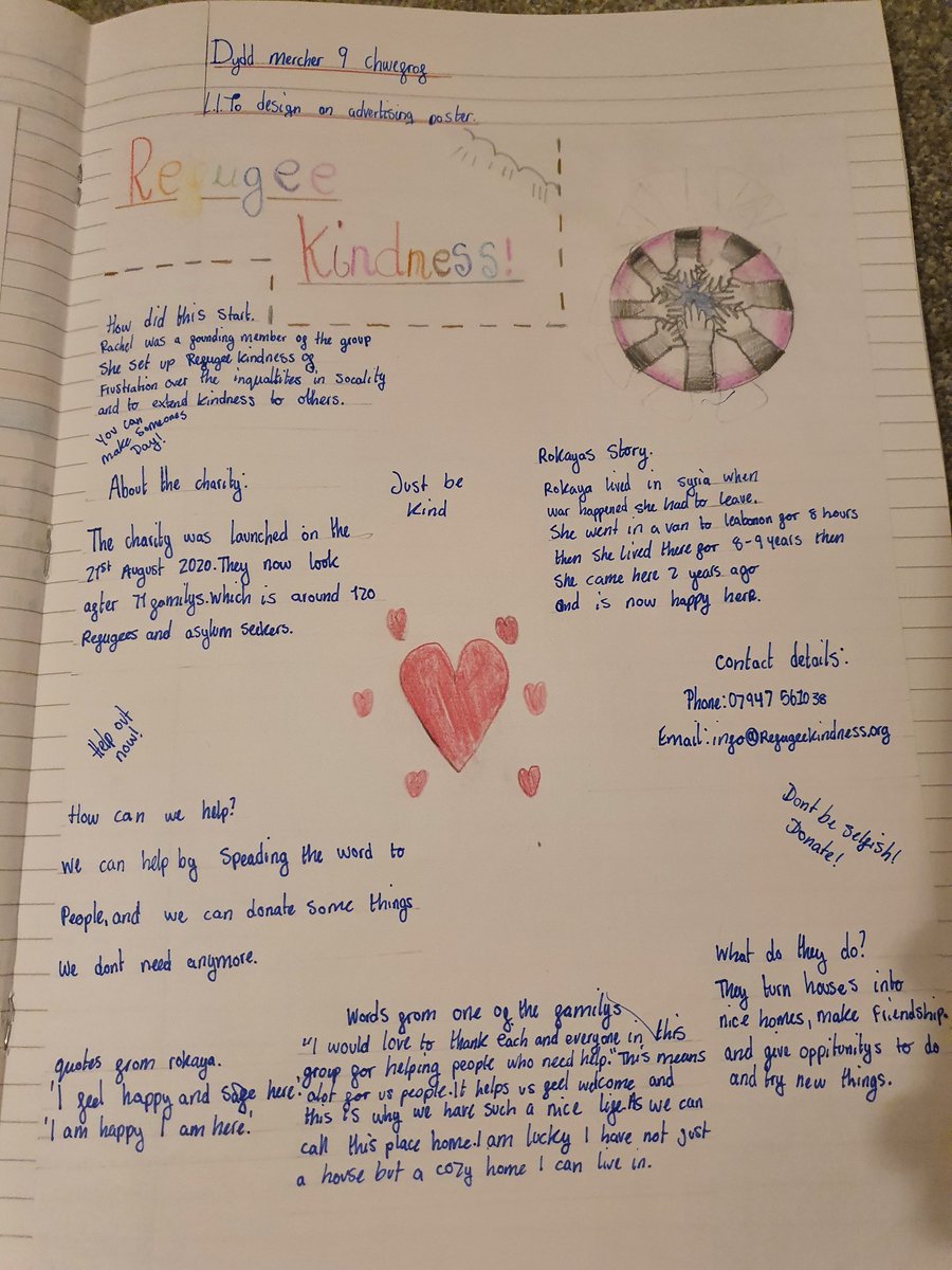 Following our visit from @RefugeeKindness the children have been researching the charity to find out more information. They have then used this information to create some fantastic advertising posters. What do you think?