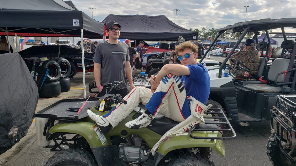 RacingAmerica's tweet photo. During 9 nights of racing, you got to relax some time. @jesselovejr1 has it down.

#NewSmyrnaWS https://t.co/dqDDDiawyx