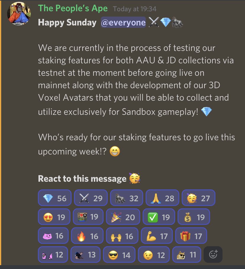 JDxAAholder's tweet photo. Staking going live this week and im ready 😎

Gonna be able to buy in game assets that I could sell for REAL $$$

#NFTs #nftart #NFTProject #nftcollector #nftcollectors #NFTstake #angryapesunited #SandboxGame #sandboxassets #cryptogaming  #nftnews  #NFTGiveaway https://t.co/ErWFwfBxLy