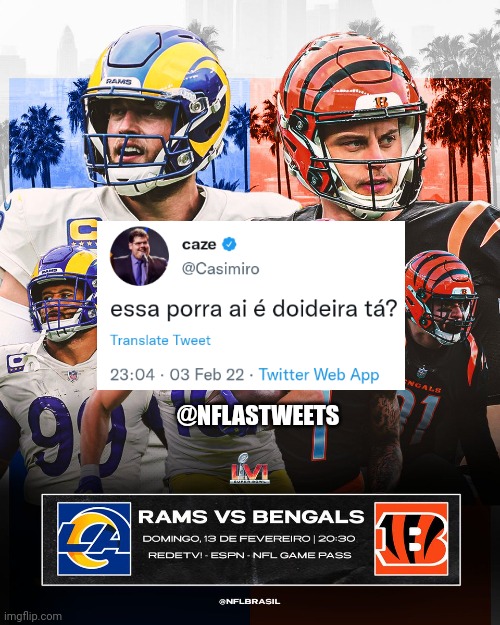 NFLasTweets's tweet photo. "é hooooojeeeee" Cantora, Ludmilla.

📸: @NFLBrasil 

#SuperBowl #SBLVI #NFLnaESPN #RuleItAll #RamsHouse https://t.co/yuH21qh6uL