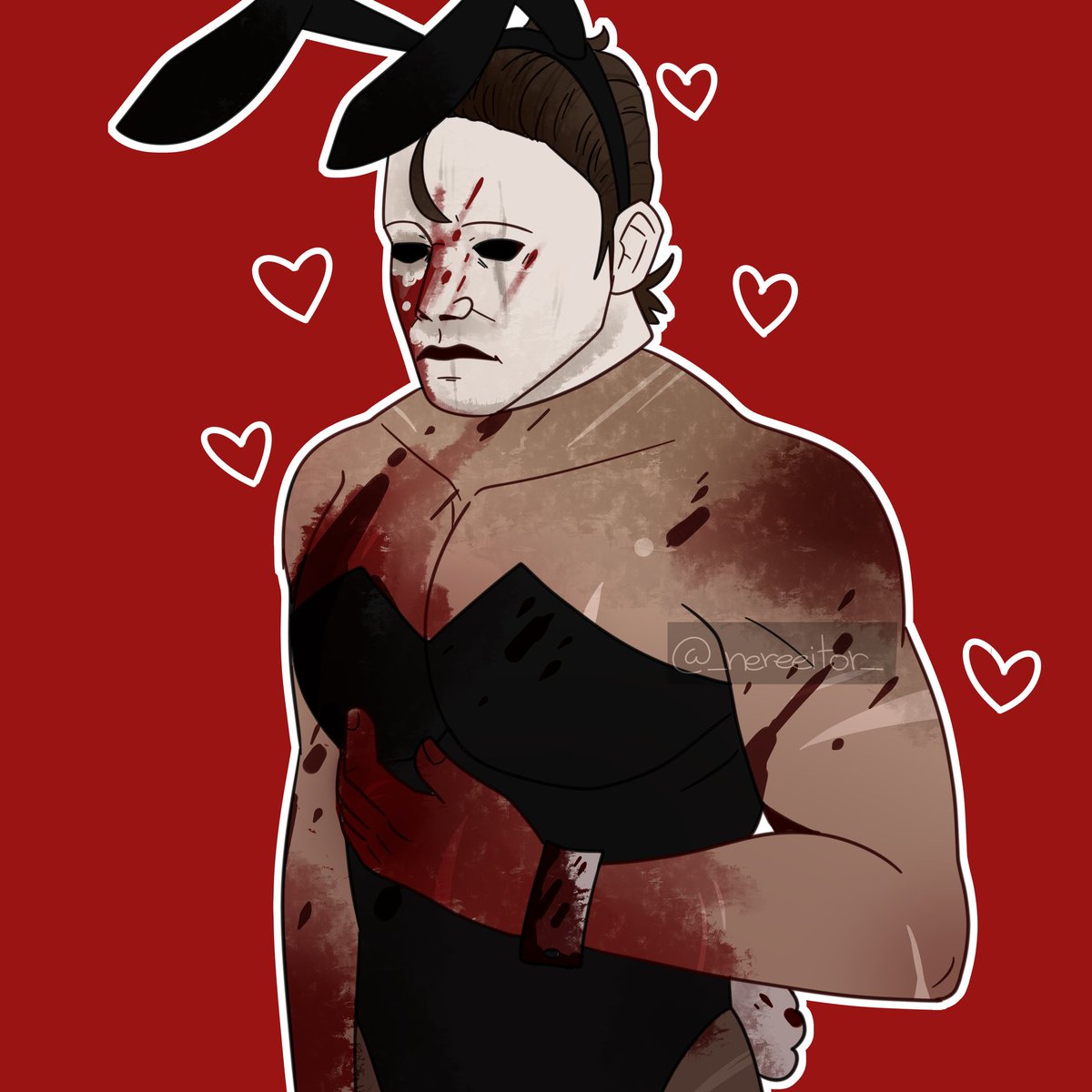 Happy Valentine's Day❤️
As a gift from me to you I give you Ghostface, Trapper and Michael Myers in a Bunny suit <3 
#DeadbyDaylight #DBD #fanart #EvanMacMillan #DannyJohnson #dbdfanart