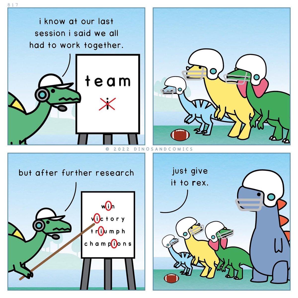 dinosaurcouch's tweet photo. no "i" in team https://t.co/1ZHglBDfMl