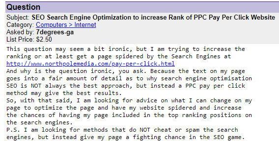 KorayGubur's tweet photo. An SEO Question from 17 years ago.
Sometimes, Google Answers is like a historical monument of the early days of forums.
#seo #googleanswers https://t.co/efoFK1Bhfv