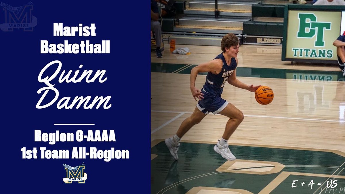 Congrats to senior and team captain Quinn Damm on being selected to the Region 6-AAAA 1st Team! Has been consistent for us all year offensively and has improved his all around game on both ends this season. 🏀🦅