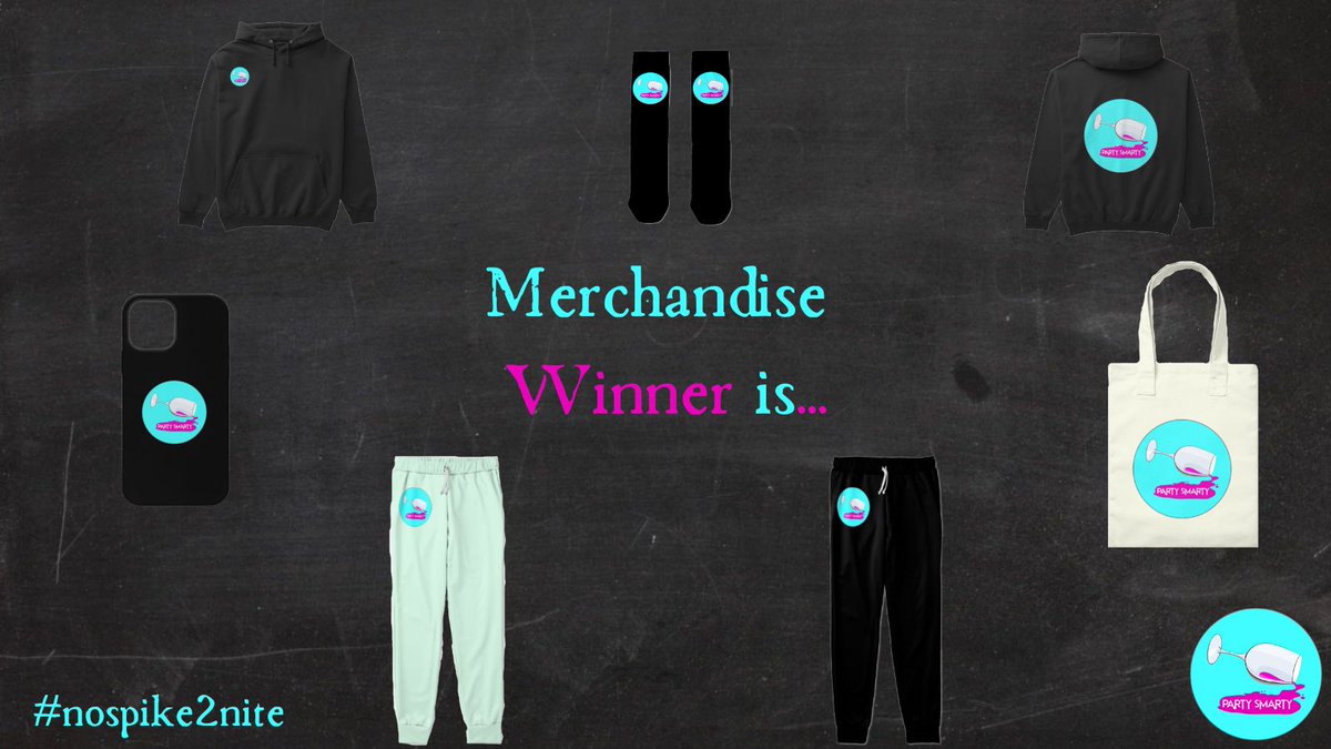 Party_Smarty_'s tweet photo. Congratulations to @Trim_The_Sides for winning our merch giveaway! Well done. We'll be in contact so you can claim your prize!
#Merch #merchandise #nospike2nite #partysmarty https://t.co/SzgtQxalPA