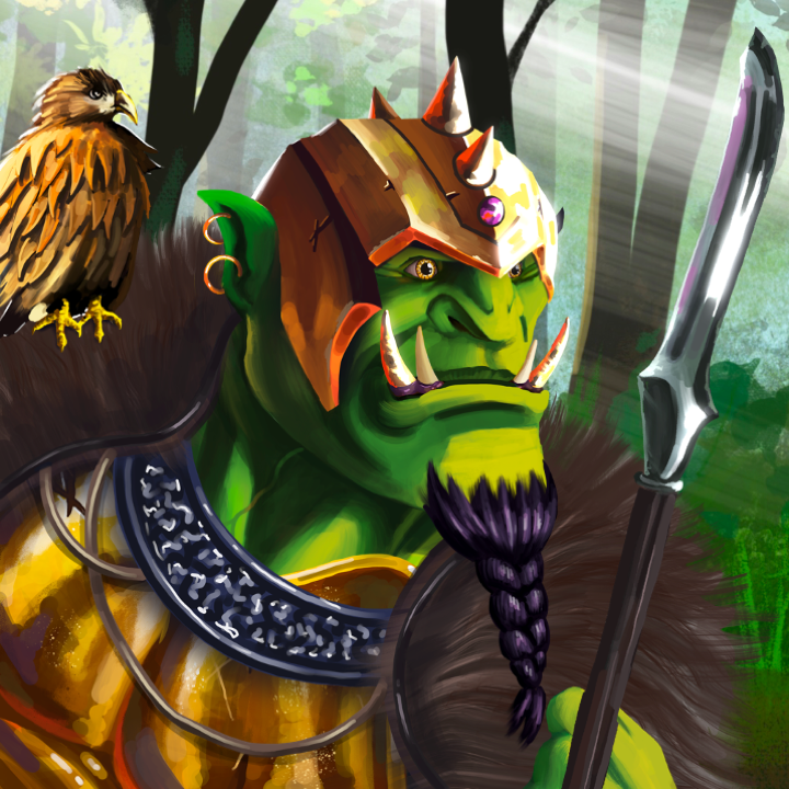 Orcs of #Everlorn will have at least 12 properties (kin, class, armor/tattoo, shoulders, eyes, ...) and more than 250 unique traits. 

On of our favorites is the *familiar*. Here: the Falcon of (Lord) Ollom the Rich. #NFT #Metaverse
