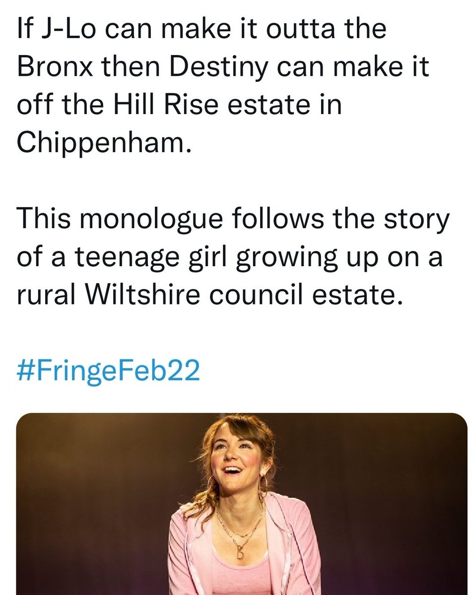 Jill Misson (@jillmisson) on Twitter photo Powerful performance this evening from <a href="/FlorenceEN/">Florence Espeut-Nickless</a> @NeeldArts. 'Destiny' was thought-provoking, eye-opening, hilarious and heartbreaking. Thank you to <a href="/FringeFeb/">Chippenham Fringe</a> for filling the town with cultural events to enjoy. More please! Powerful performance this evening from <a href="/FlorenceEN/">Florence Espeut-Nickless</a> @NeeldArts. 'Destiny' was thought-provoking, eye-opening, hilarious and heartbreaking. Thank you to <a href="/FringeFeb/">Chippenham Fringe</a> for filling the town with cultural events to enjoy. More please!