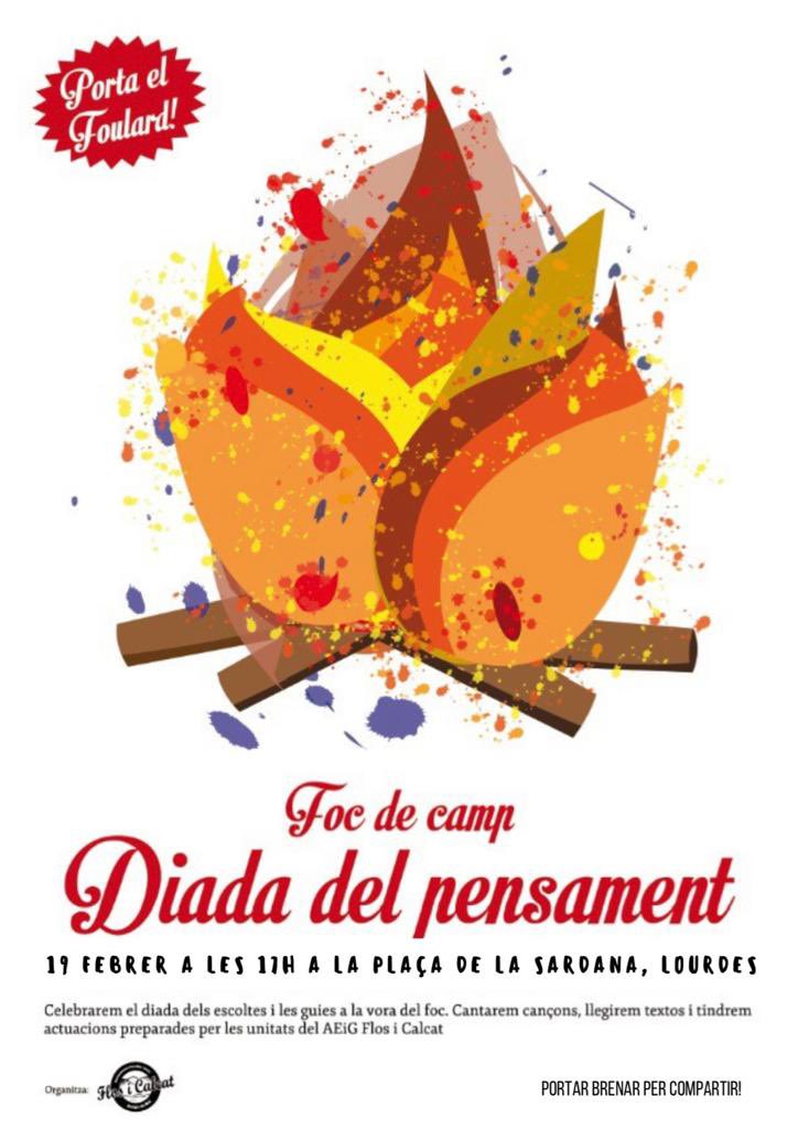Esteu a punt? Dissabte celebrarem el tradicional foc de camp per commemorar la #DiadadelPensament. Us esperem a tot@s a les 17h a la Plaça de la Sardana (Lourdes). US ESPEREM A TOT@S!! 🏕😜😊👫 #femcau #somdecau #sócdecau #arenysdemar