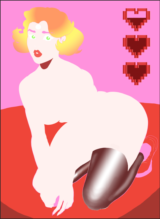A #popart  Pinup for Valentines day. What could those hearts mean? 💝                                                      #art #ValentinesDay2022  #Pink  #pinup #LoveIsBlind