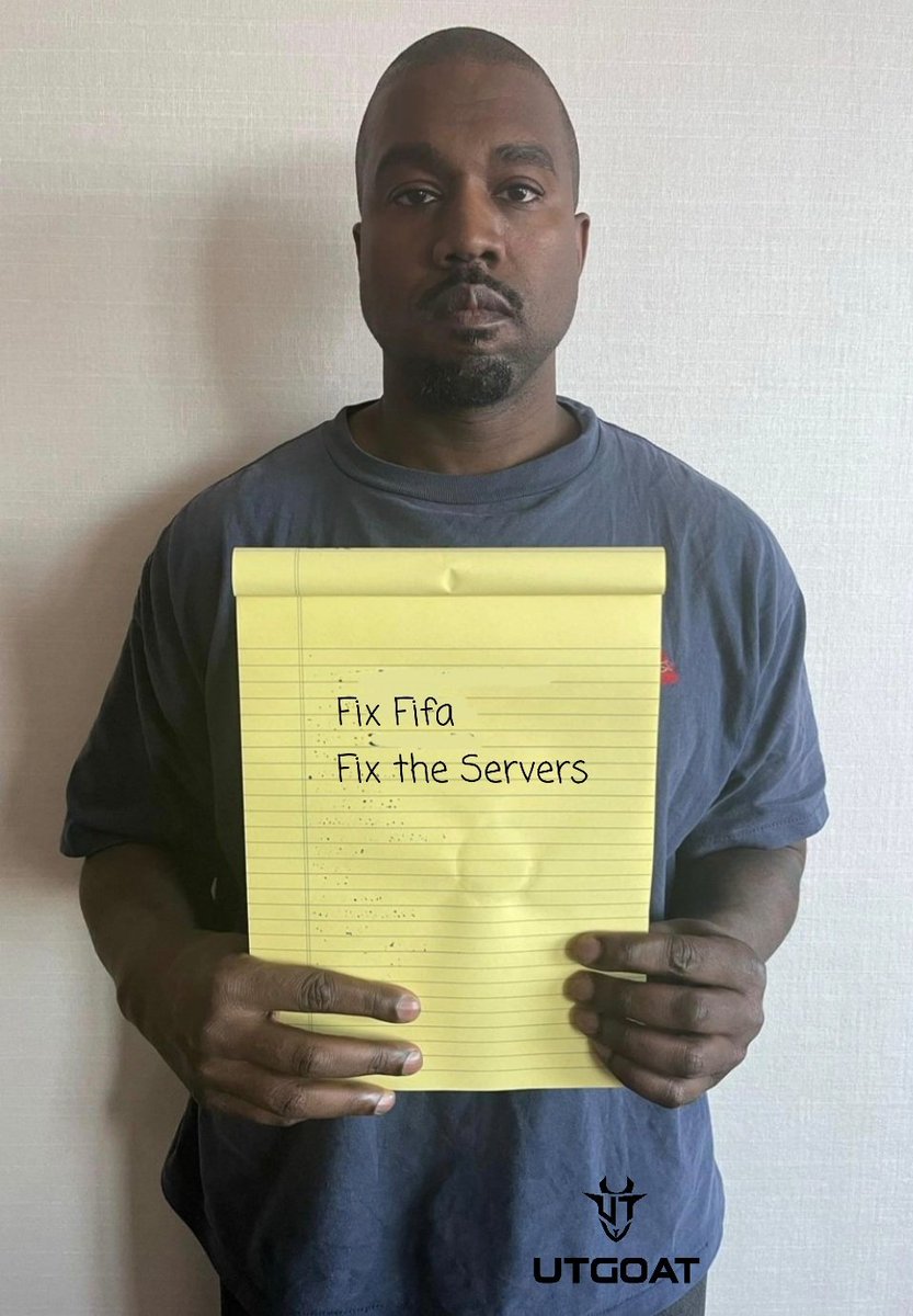 ut_goat's tweet photo. A ver si a @kanyewest si le hacen caso!
#FIXFifa #FixTheServers #KanyeWest #FIFA22 https://t.co/2XL6Hiclrl