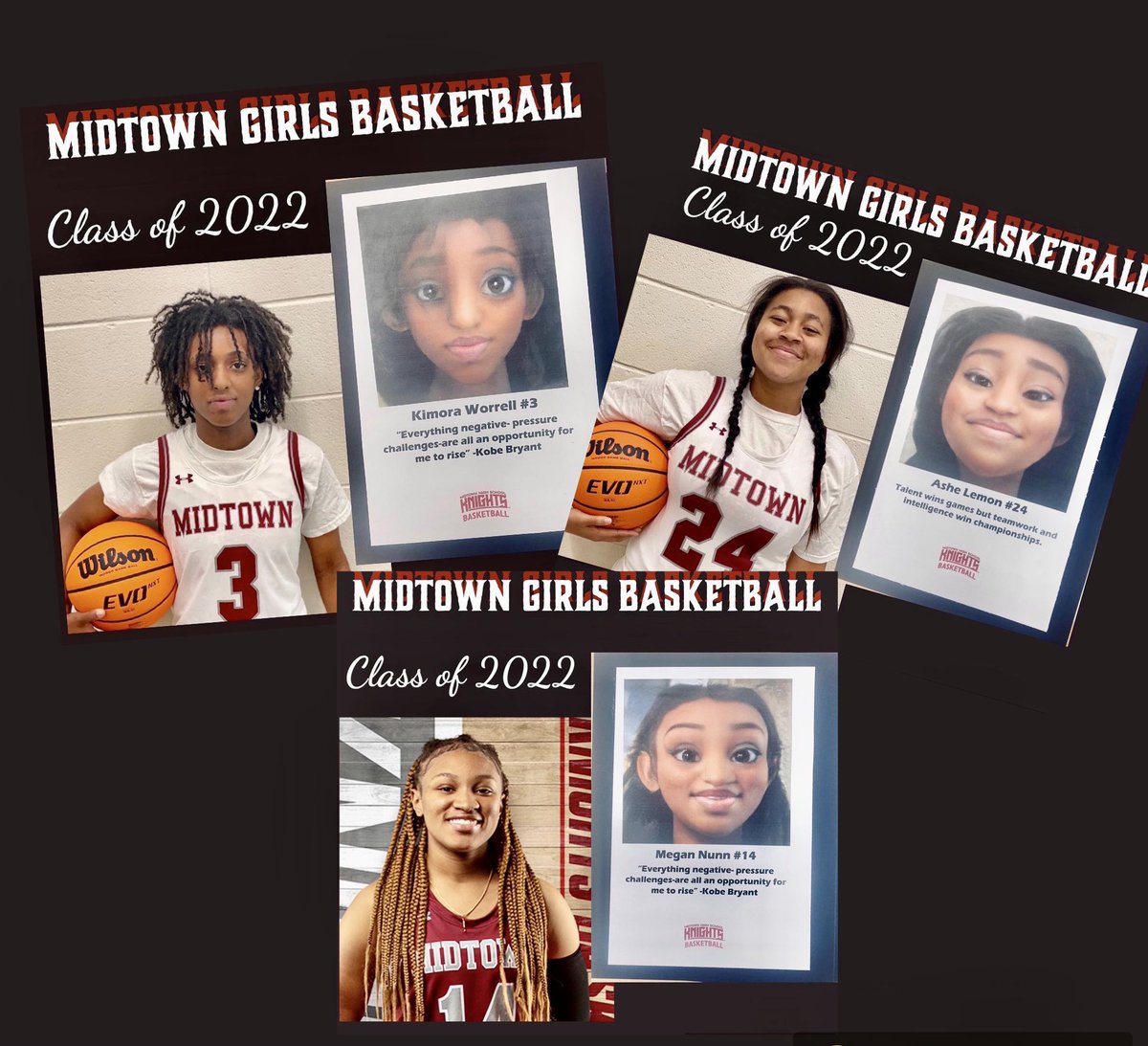 Big S/O to Brandhorst and the Art Dep. for creating these Great Caricatures to help us Celebrate our Seniors <a href="/lilliangrac/">lilliangrace</a>.e @thats_ashe_ <a href="/jade/">Jade</a>.lewis12 @avaahomer_ 📣📣💪🏾💪🏾❤️‼️ Such an Amazing Gift‼️ Thank you🙏🏾

#seniorballers  #knightpride⚔️ #class2022🎓 #ballers4life🏀