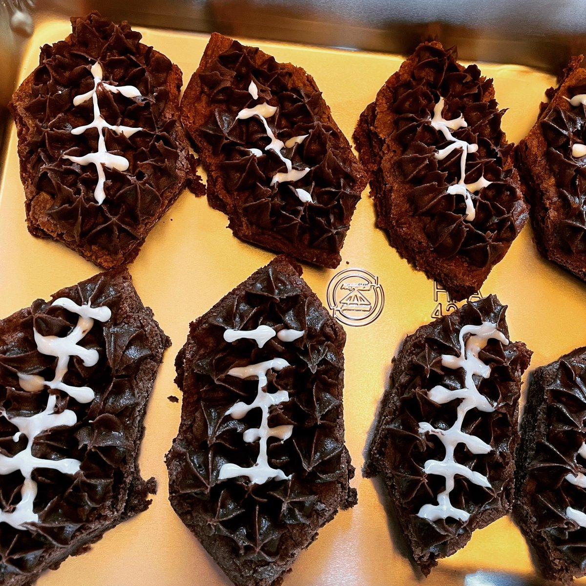 Getting ready for the big game with football brownies! #SuperBowl