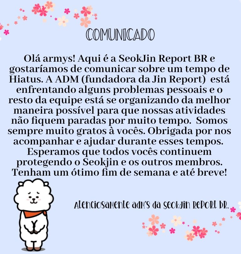 Temos um comunicado importante armys, peço que por favor leiam;