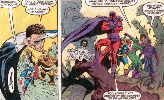 RMI504's tweet photo. @ClaremontRun In Secret Wars 1984 the Beyonder placed Magneto with the heroes. The Avengers see Magneto as a villain while the X-Men view Magneto as a potential ally. Jim Shooter does a great job writing Magneto and where he stands in the Marvel Universe. https://t.co/Q5NM9KGMDk