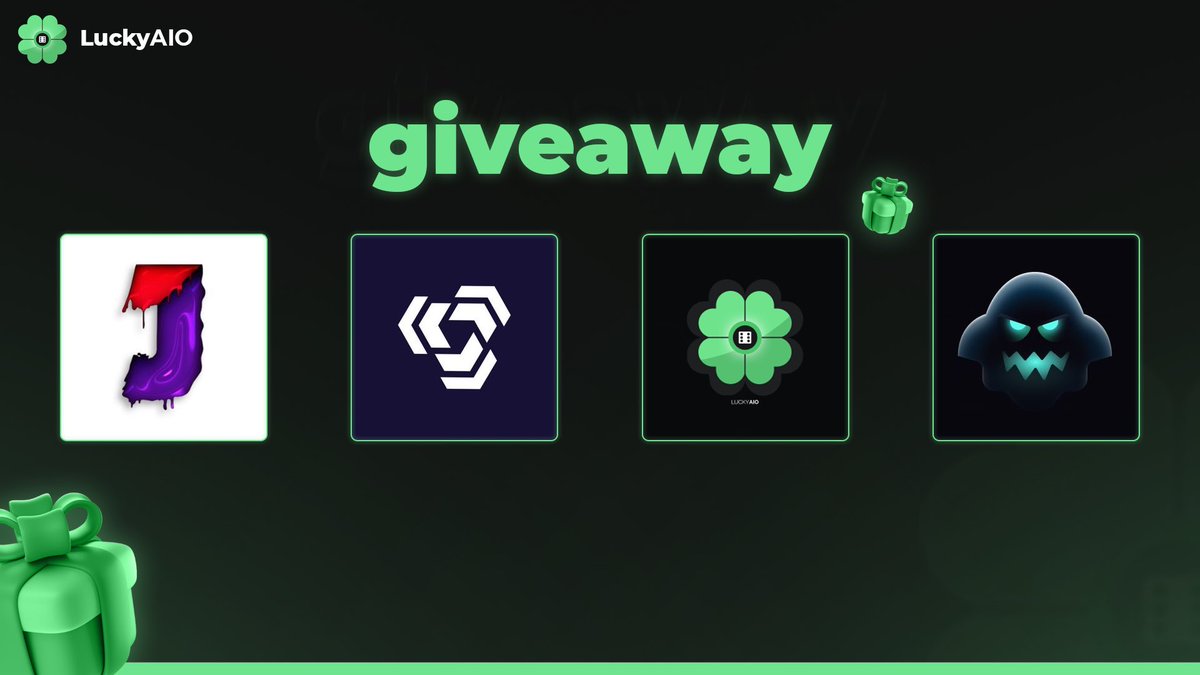 Giveaway time🎁 @JuicedIO - 1 month @Lucky_AIO - 1 GB Private plan @PhantomFNF - 1 inv @KuaiAIO - 1 renewal key To enter:🎟 1.Follow ALL⬆️ 2. Like this tweet❤️ 3.RT♻️ 4.Tag 1 friend in the comments🤝