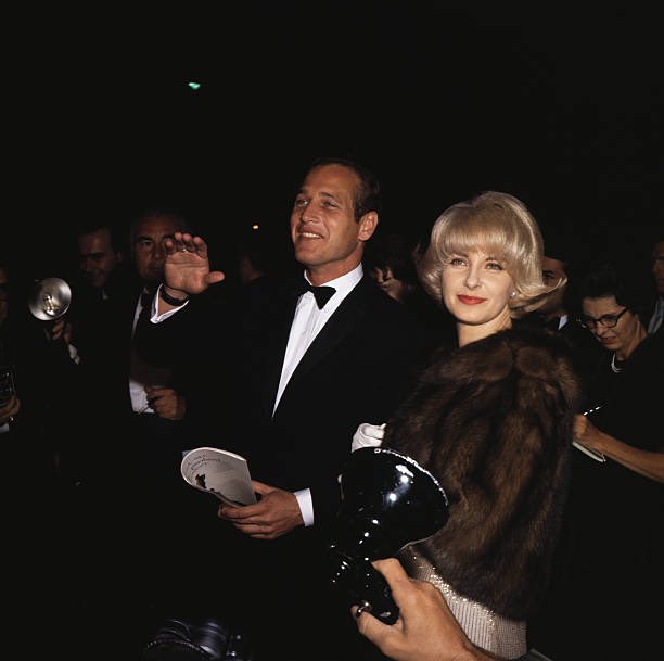 Hollywood actor Paul Newman and his actress wife Joanne Woodward at the Academy Award presentations.