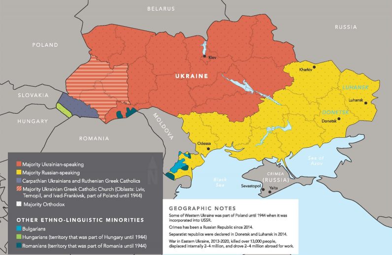And what is happening in Ukraine is most relevant of all. Many observers correctly claim that much, well, honestly speaking, most of Ukraine is Russian-speaking. By my observations actual zone of Russian is bigger than shown here, certainly includes Kiev. But it goes both ways