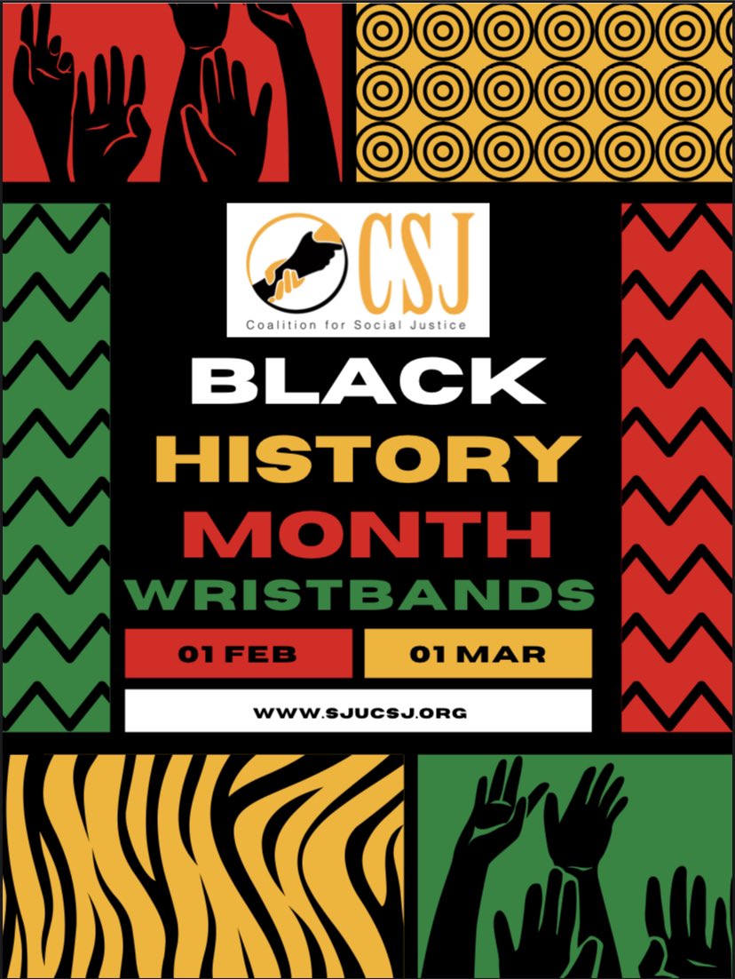 <a href="/SjuCsj/">SJU_CSJ</a> is giving out wristbands to celebrate Black History Month and to serve as a reminder on your wrist this month, and throughout the year, of the importance of understanding Black history as American history.