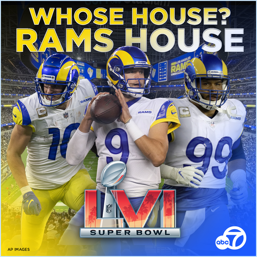 ABC7 Eyewitness News on X: 'WHOSE HOUSE: The Bengals may be listed as the “ home” team for Super Bowl LVI, but Los Angeles fans know that SoFi Stadium  is the #RAMS HOUSE!