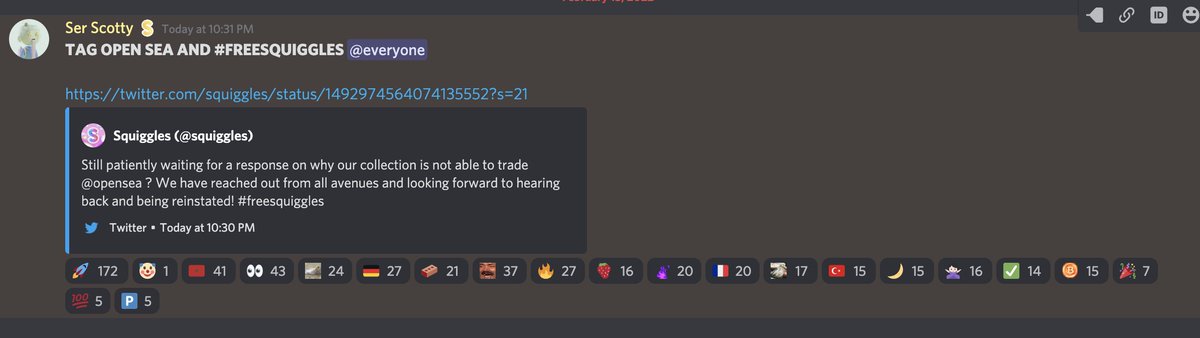 Why is <a href="/squiggles/">Squiggles</a> banning everyone that clicks the 🤡 emoji? 😂😂😂
