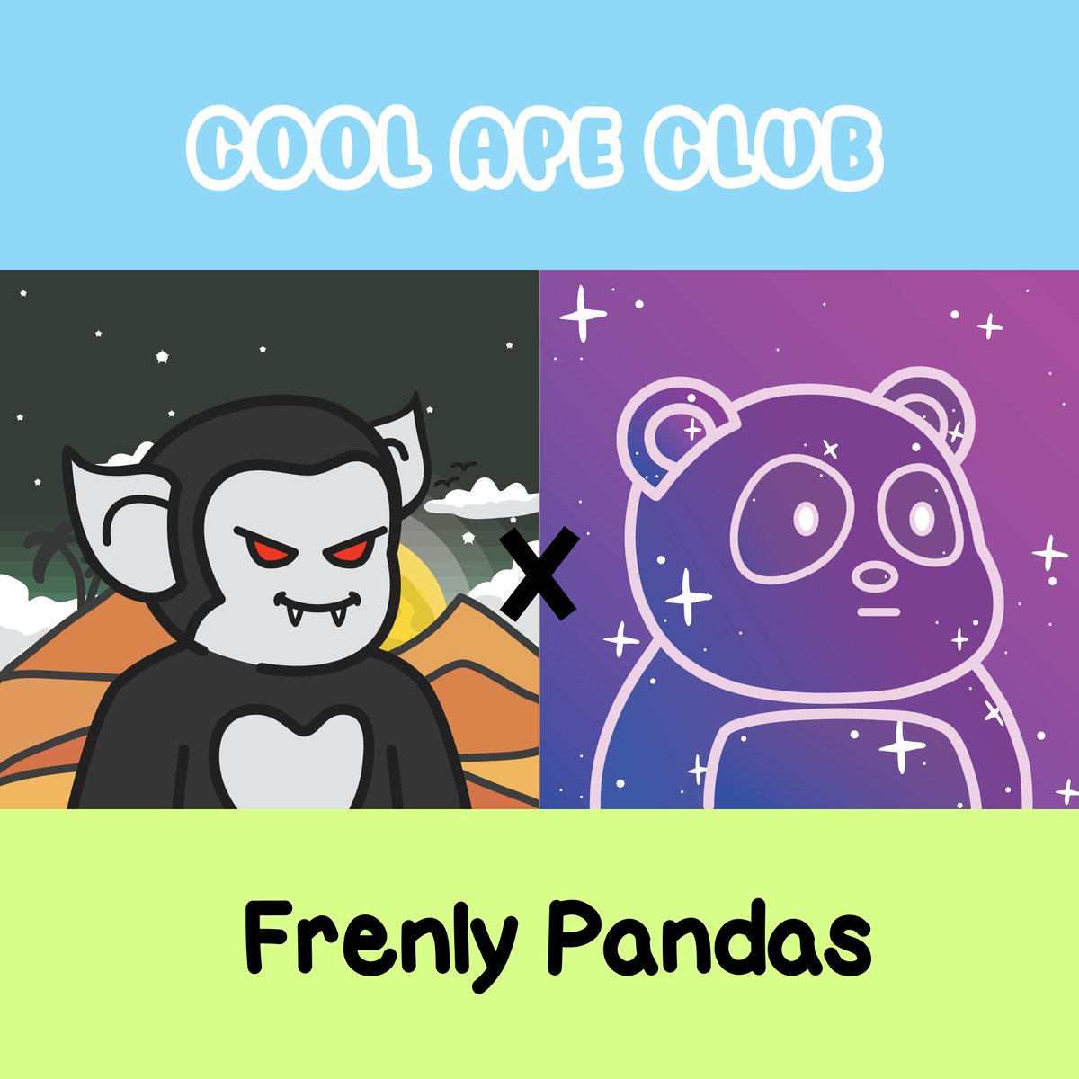 CoolApeClub's tweet photo. 🐵Cool Ape Club x Frenly Pandas🐼

🎁To celebrate our partnership we are giving away 🎁

x1 Cool Ape Club NFT
x1 Frenly Pandas NFT
x20 Frenly Pandas WL Spots

1⃣ Follow @CoolApeClub &amp; @frenlypandas 
2⃣ Like + Retweet
3⃣ Tag 2 friends

GL everyone!🍀

#Giveaway #NFTwhitelist #NFTs https://t.co/GVHmK3zrY7