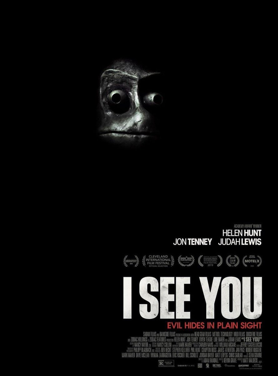 I See You (2019) 6.8/10 yaani mevzuyu anlıyorum, bu kadar kekoca işlenmemiş olsaydı daha iyi olabilirdi. Aslında büyük bi şaşırtmaca var ama bana geçemedi çok. Korku filmi diye beklemiştik çünkü ama öyle değildi. İzlemeyin boşuna böyle başka film öneririm..