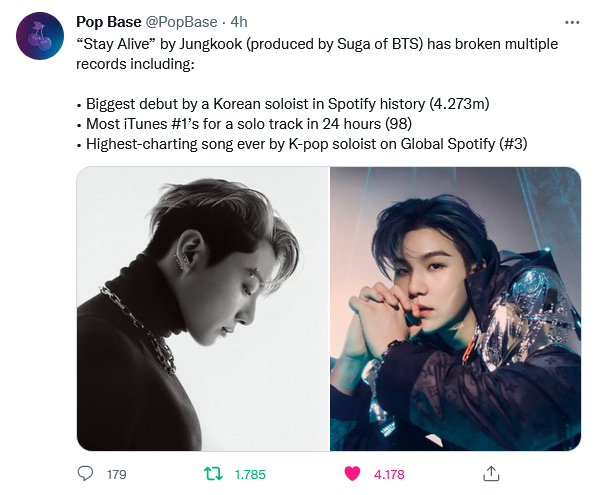 dulce15557890's tweet photo. @NationsBarbie How funny your tantrum Money is already out of the top50 where is the supposed PG? It's the first time they manage to keep a song for 2 months and they already think they're known, if so, why didn't they win awards? I just watched BTS win over and over again.
@NationsBarbie https://t.co/n7s6bWtB7r