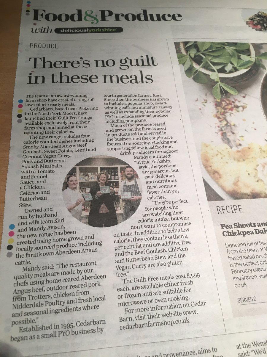 Great to see these fab meal ideas from local suppliers <a href="/cedarbarn/">Mandy</a>  a well deserved mention in this weekends <a href="/yorkshirepost/">The Yorkshire Post</a>